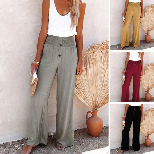 🔥Lenvászon keverék magas derekú női nadrág