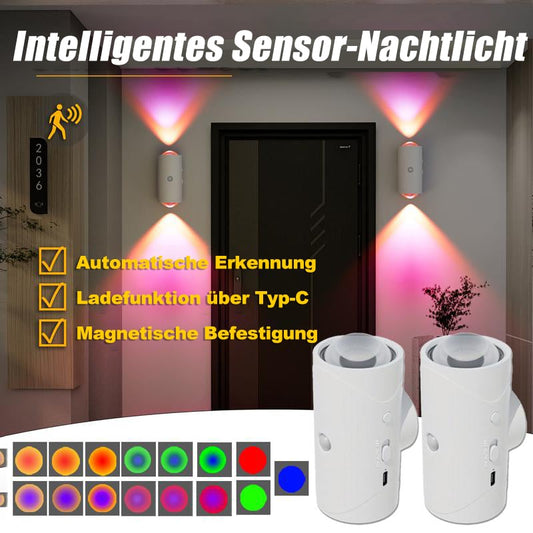 🌈Intelligens LED éjszakai fény mozgásérzékelővel, RGB színátmenettel szabályozható