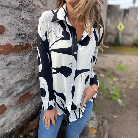 【S-3XL】✨Női művészi blúz mintával