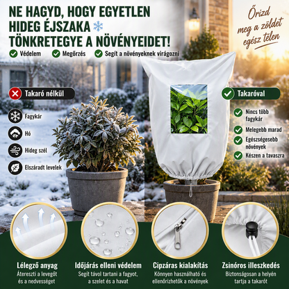 🌨️1+1 ingyen🌿Téli növénytakaró fagyvédelemre cipzárral és húzózsinórral – Biztonságos védelem, könnyű rögzítés