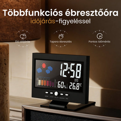 ⏰Digitális LED hőmérséklet- és páratartalom-monitor, időjárás-előrejelzés, LED asztali ébreszt