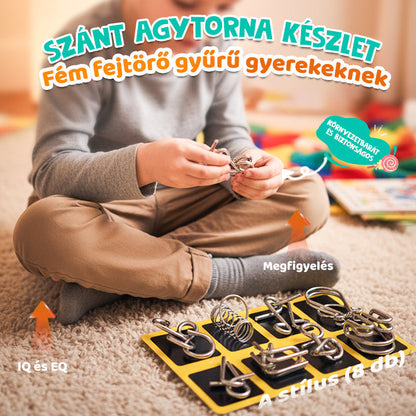 🧠Oktatási fém játék — kilenc összekapcsolt gyűrű👧👦