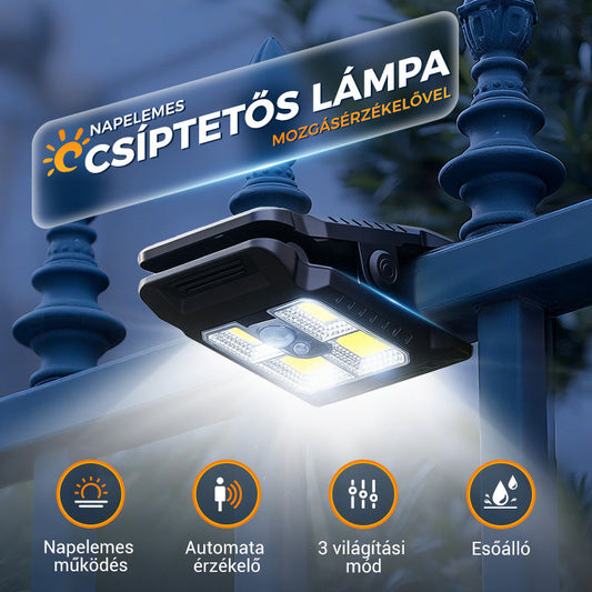 💡 Kültéri napelemes klipszes lámpa mozgásérzékelővel 🔥Vásároljon 2 kap 1 ingyenes