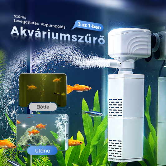 💦 Akvárium 3 az 1-ben Szűrő🐠Szűrés, Oxigénellátás és Vízkeringetés