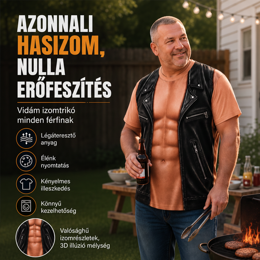 📢📢 40% kedvezmény!! ⏰Férfi vicces, izomnyomatos póló