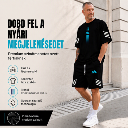 ☀️ Férfi nyári póló és rövidnadrág kétrészes szett – Most nyári kiárusításon! 🔥