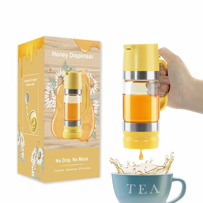 🍯Nyomógombos csepegtető üvegedény – nem csöpög, nem piszkít, nem ömlik ki