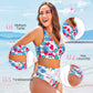 👙 Női divatos, szexi, nyomtatott fürdőruha 3 darabos szett