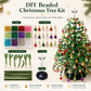 🌲DIY gyöngyös karácsonyfa-készlet – angyallal díszített fa tetejével ellátott kézműves ajándék, színes mini ünnepi dekoráció íróasztalra és asztalra (teljes készlet)