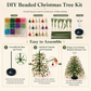 🌲DIY gyöngyös karácsonyfa-készlet – angyallal díszített fa tetejével ellátott kézműves ajándék, színes mini ünnepi dekoráció íróasztalra és asztalra (teljes készlet)
