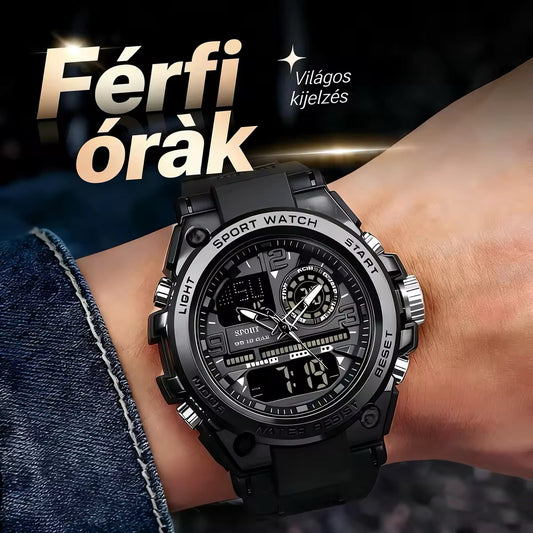 ⌚Férfi vízálló sportóra világító kijelzővel