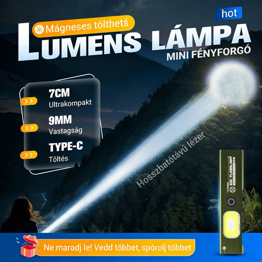 🔦Mágneses, újratölthető, nagy fényerejű zseblámpa