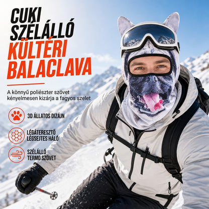 🐾 Állatmintás, szélálló balaclava arcmaszk 😜 Meleg téli szabadtéri ruházat