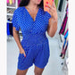 2025💕Polka Dot V-nyakú egyrészes rövidnadrág Jumpsuit