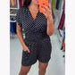 2025💕Polka Dot V-nyakú egyrészes rövidnadrág Jumpsuit