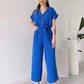 2025💖 Női V-nyakú rövid ujjú V-nyakú alkalmi alkalmi Jumpsuit