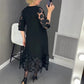👗【S-3XL】Plusz méret kigömbölyödött ruha pöttyös dekorációval