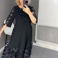 👗【S-3XL】Plusz méret kigömbölyödött ruha pöttyös dekorációval