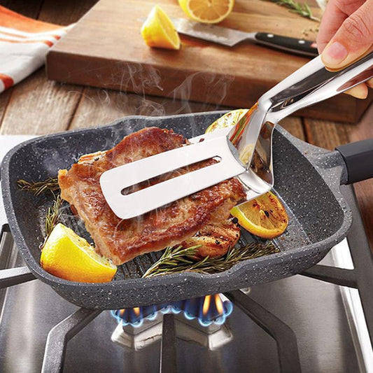 🥩🍳Rozsdamentes acél kétoldalas lapátklipsz
