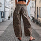 🐆2025👖Alkalmi laza leopárd mintás nadrág zsebekkel
