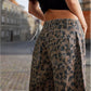 🐆2025👖Alkalmi laza leopárd mintás nadrág zsebekkel