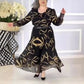 🌸Tavaszi akciók💐 Pamut elegáns nyomtatott hosszú ujjú hétköznapi ruha