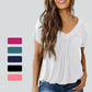 【S-4XL】👚Női alkalmi rakott V-nyakú, rövid ujjú felső