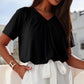 【S-4XL】👚Női alkalmi rakott V-nyakú, rövid ujjú felső