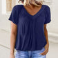 【S-4XL】👚Női alkalmi rakott V-nyakú, rövid ujjú felső