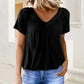 【S-4XL】👚Női alkalmi rakott V-nyakú, rövid ujjú felső