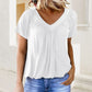 【S-4XL】👚Női alkalmi rakott V-nyakú, rövid ujjú felső