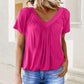 【S-4XL】👚Női alkalmi rakott V-nyakú, rövid ujjú felső