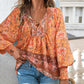 【S-2XL】🌺Női divatos, hosszú ujjú, nyomtatott V-nyakú ing