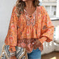 【S-2XL】🌺Női divatos, hosszú ujjú, nyomtatott V-nyakú ing