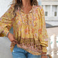 【S-2XL】🌺Női divatos, hosszú ujjú, nyomtatott V-nyakú ing