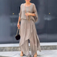 🌹Blouse top, pantaloni cu picior lat, costum din două piese din șifon