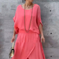🌹Blouse top, pantaloni cu picior lat, costum din două piese din șifon