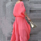 🌹Blouse top, pantaloni cu picior lat, costum din două piese din șifon