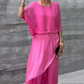 🌹Utolsó 50 darab 🌹Ingyenes rózsa nyaklánc🌹Blouse top, pantaloni cu picior lat, costum din două piese din șifon