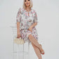 💝Utolsó 50 darab🌹Ingyenes rózsaszín nyaklánc🌹Elegáns sifon hosszú pliszírozott ruha rövid ujjakkal👗