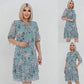 💝Utolsó 50 darab🌹Ingyenes rózsaszín nyaklánc🌹Elegáns sifon hosszú pliszírozott ruha rövid ujjakkal👗