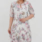 💝Utolsó 50 darab🌹Ingyenes rózsaszín nyaklánc🌹Elegáns sifon hosszú pliszírozott ruha rövid ujjakkal👗