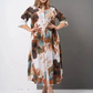 🔥2XL-4XL🌺Női laza hajtókás nyomtatott gomb-down hosszú ruha👗