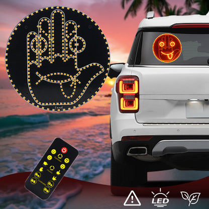 🚘Kifejezés és Gesztus LED Tábla Fény Autó Hátsó Ablakhoz✌️