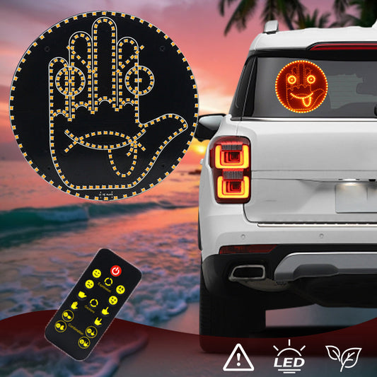🚘Kifejezés és Gesztus LED Tábla Fény Autó Hátsó Ablakhoz✌️