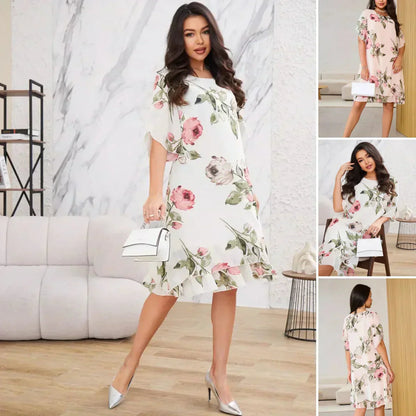 💕Píros szirmú sifon ruha