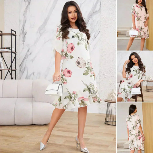 💕Píros szirmú sifon ruha