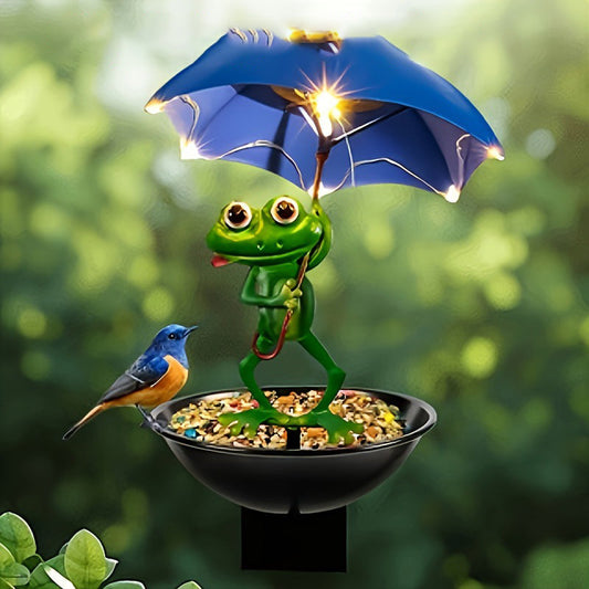 🐸✨ Varázslatos béka dekoráció éjszakai világítással – időjárásálló és aranyos! 🎁