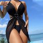 ✨Kereszt és korona nyaklánc👑👙Egyszínű, pántnélküli bikini 3 darabos szett