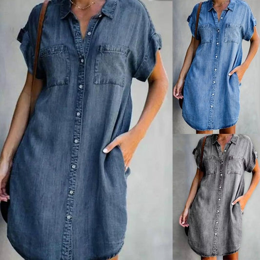 【S-5XL】👗Alkalmi farmer rövid ujjú ruha